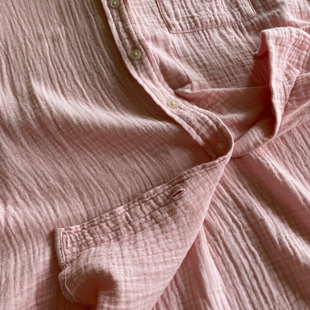 J Crew Rose Pink Long Sleeve Button Up Top Size Small - Picture 7 of 11